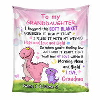 Personalized Dinosaur Granddaughter Hug This Blanket JR181 95O34 thumb 1
