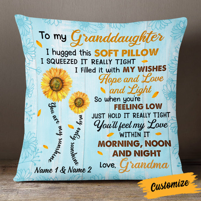 Personalized Granddaughter Sunflower Pillow JR271 30O53 1