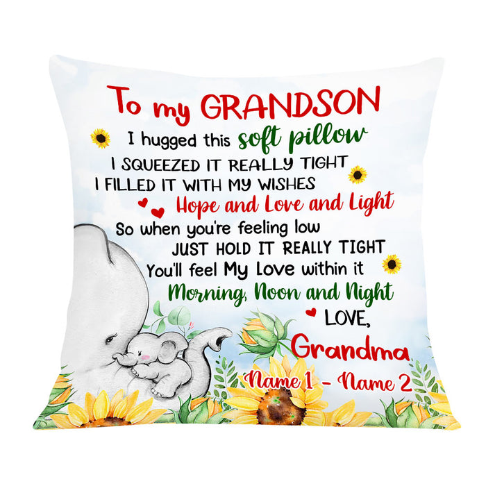 Personalized Grandson Son Granddaughter Daughter Elephant Pillow JR273 30O36 1