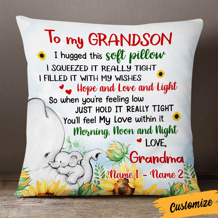 Personalized Grandson Son Granddaughter Daughter Elephant Pillow JR273 30O36 1