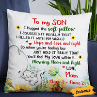 Personalized Grandson Son Granddaughter Daughter Elephant Pillow JR273 30O36 thumb 1