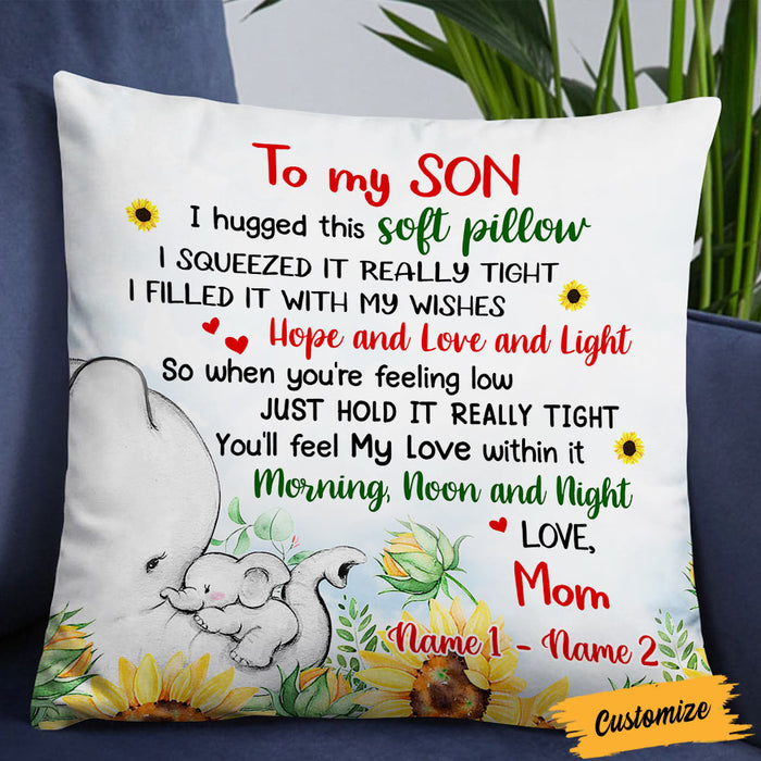 Personalized Grandson Son Granddaughter Daughter Elephant Pillow JR273 30O36 1