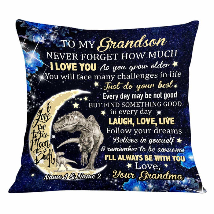 Personalized Dinosaur Daughter Granddaughter Son Grandson Pillow JR271 26O34 1