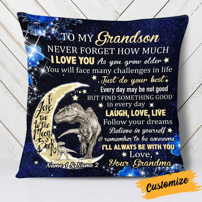 Personalized Dinosaur Daughter Granddaughter Son Grandson Pillow JR271 26O34 1