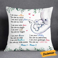 Personalized Son Daughter Mother Elephant Pillow JR271 85O58 thumb 1