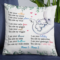Personalized Son Daughter Mother Elephant Pillow JR271 85O58 thumb 1