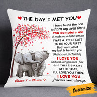 Personalized Elephant Couple The Day I Met You Pillow JR274 85O53 thumb 1