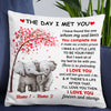 Personalized Elephant Couple The Day I Met You Pillow JR274 85O53 1