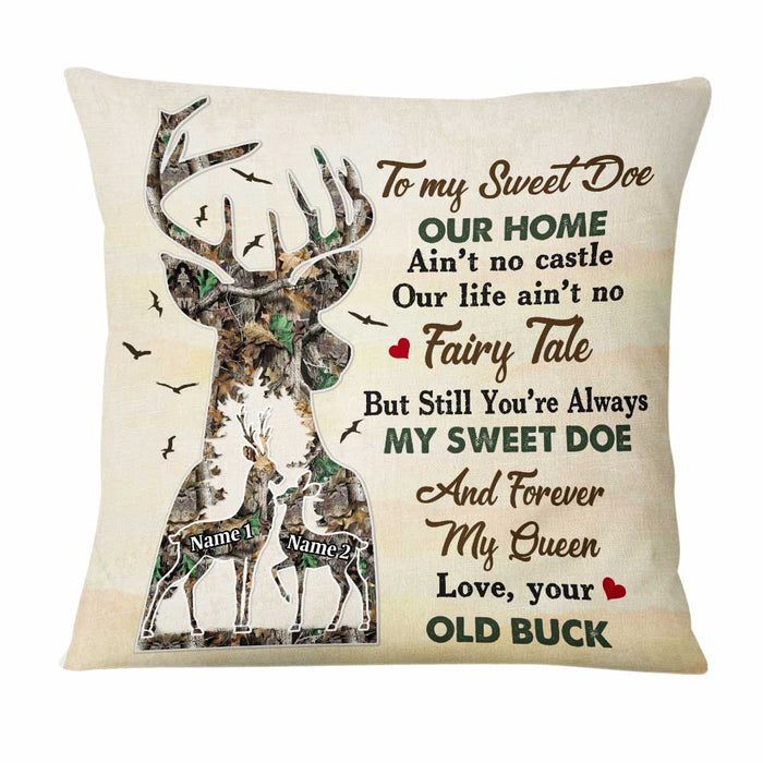 Personalized Deer Hunting Couple Pillow FB105 23O47 1