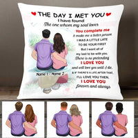 Personalized Couple The Day I Met You Pillow JR273 95O47 thumb 1