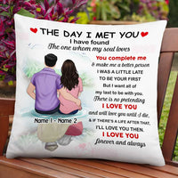 Personalized Couple The Day I Met You Pillow JR273 95O47 thumb 1