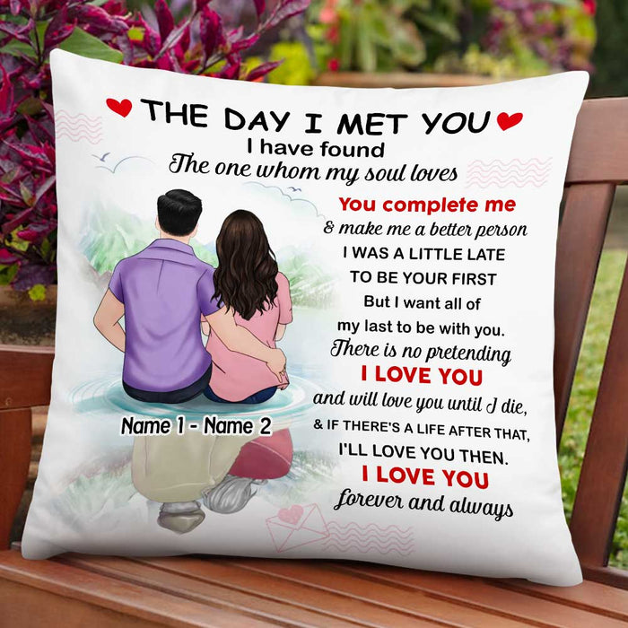 Personalized Couple The Day I Met You Pillow JR273 95O47 1
