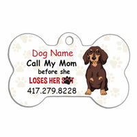 Personalized Dog Call My Mom Bone Pet Tag FB92 30O34 thumb 1