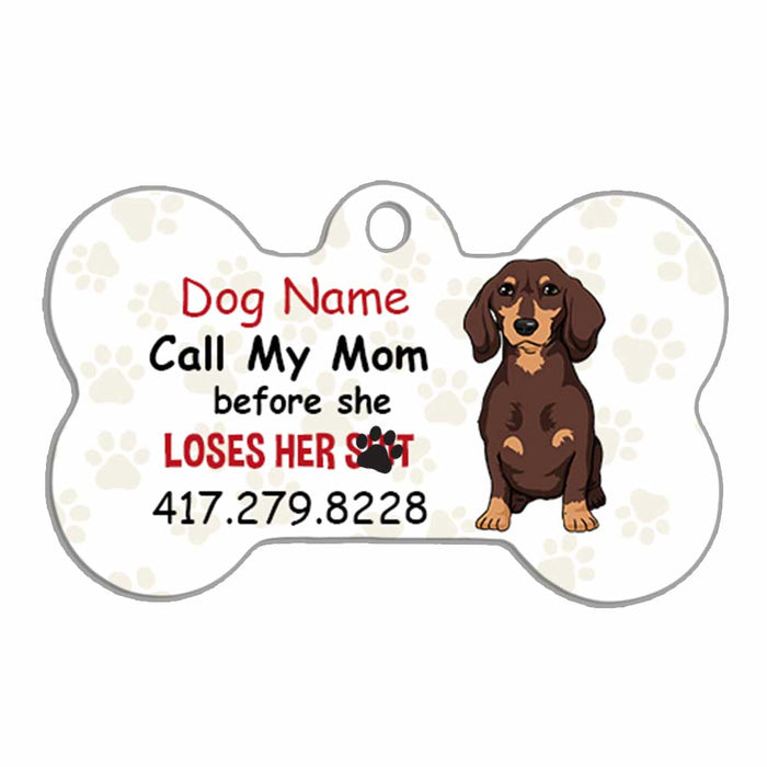 Personalized Dog Call My Mom Bone Pet Tag FB92 30O34 1