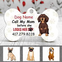 Personalized Dog Call My Mom Bone Pet Tag FB92 30O34 thumb 1