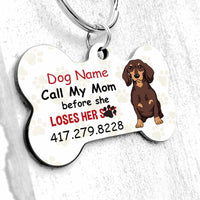 Personalized Dog Call My Mom Bone Pet Tag FB92 30O34 thumb 1