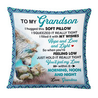 Personalized Son Grandson Wolf Hug This Pillow FB95 30O53 thumb 1