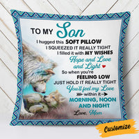 Personalized Son Grandson Wolf Hug This Pillow FB95 30O53 thumb 1