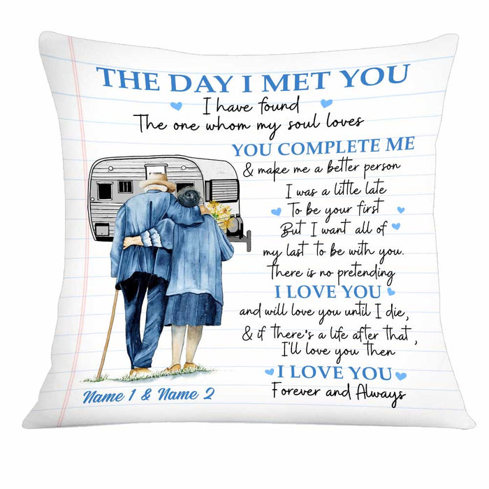 Personalized Old Couple The Day I Met You Pillow FB93 85O34 1