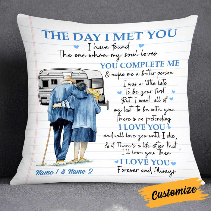 Personalized Old Couple The Day I Met You Pillow FB93 85O34 1
