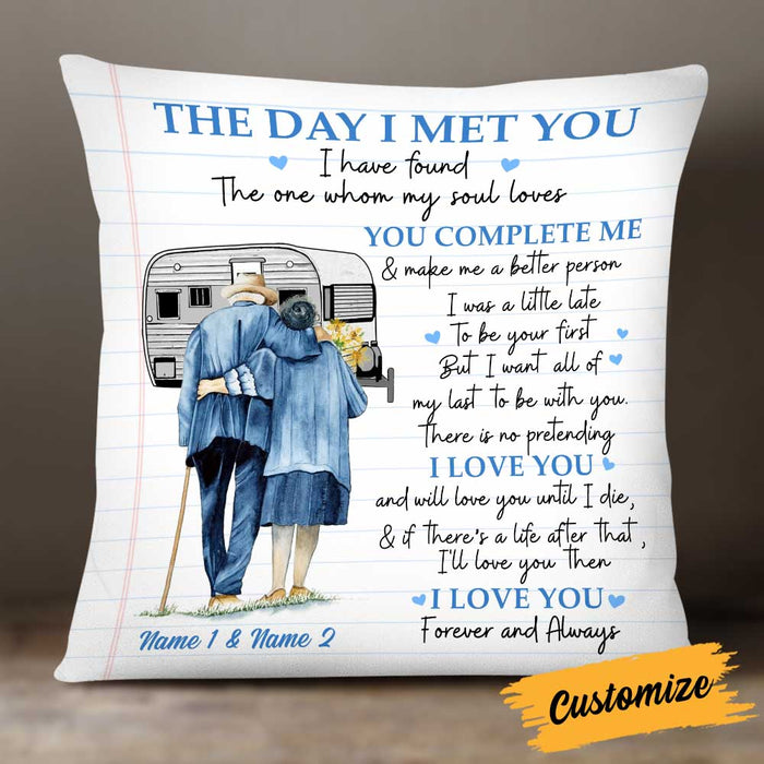 Personalized Old Couple The Day I Met You Pillow FB93 85O34 1