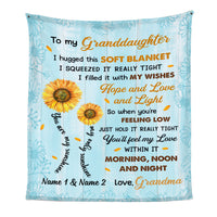 Personalized Daughter Granddaughter Sunflower Blanket JR271 30O53 thumb 1