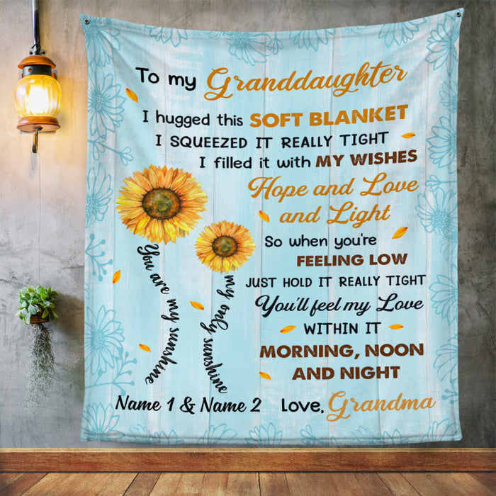 Personalized Daughter Granddaughter Sunflower Blanket JR271 30O53 1