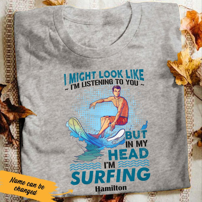 Personalized Surfing White T Shirt JN121 74O53 1