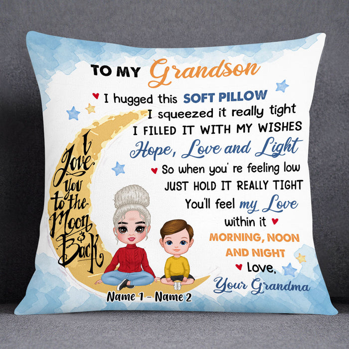 Personalized Grandson Hug This Pillow FB163 26O53 - Famvibe