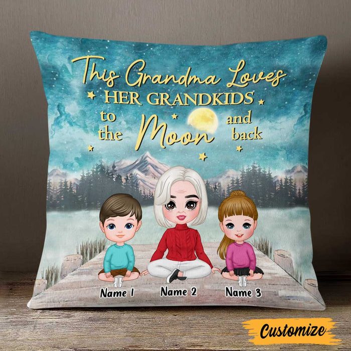 Personalized Grandma Love To Moon And Back Pillow FB173 85O47 1