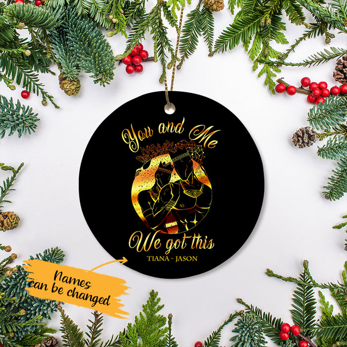 Personalized BWA Couple You And Me Got This  Ornament AG103 30O65 1