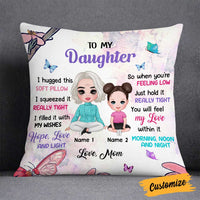 Personalized Mom To My Daughter Butterfly Pillow FB181 30O58 thumb 1