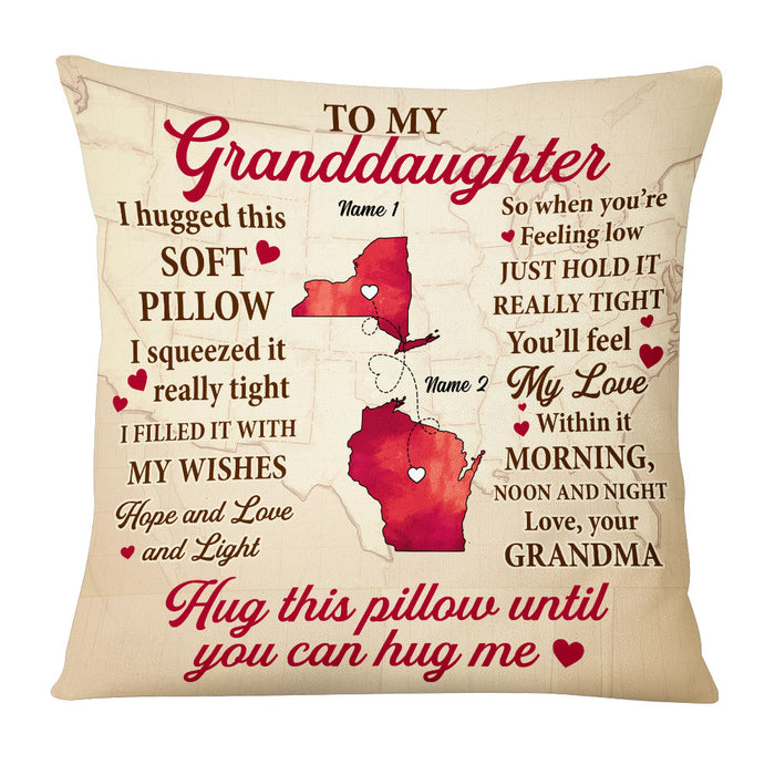 Personalized Granddaughter Long Distance Hug This Pillow FB182 23O53 1