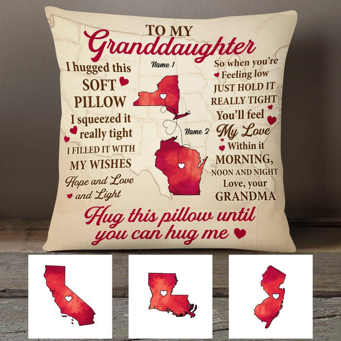 Personalized Granddaughter Long Distance Hug This Pillow FB182 23O53 1