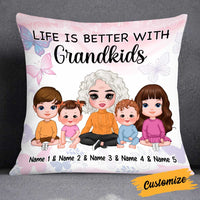 Personalized Mom Grandma Life With Grandkids Pillow FB182 30O34 thumb 1