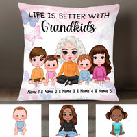 Personalized Mom Grandma Life With Grandkids Pillow FB182 30O34 thumb 1