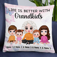Personalized Mom Grandma Life With Grandkids Pillow FB182 30O34 thumb 1