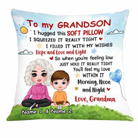 Personalized To Son Grandson Hug This Pillow FB183 95O34 thumb 1