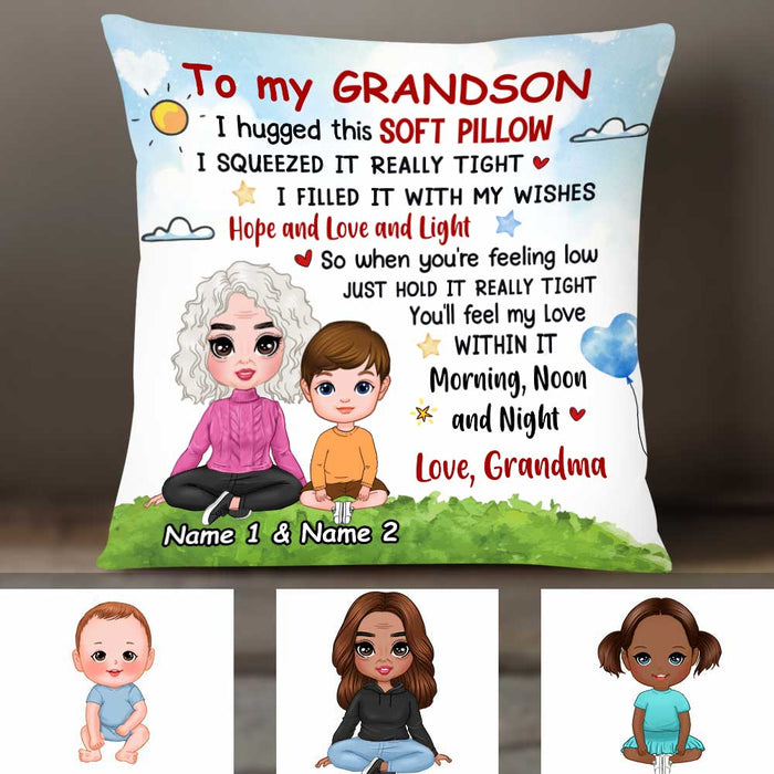 Personalized To Son Grandson Hug This Pillow FB183 95O34 1