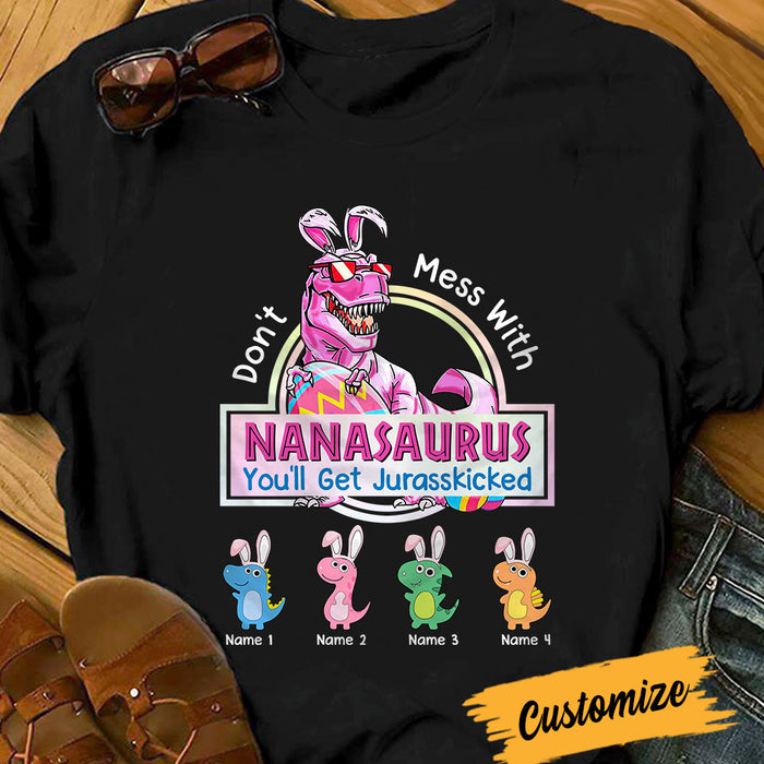Personalized Easter Grandma Dinosaur T Shirt FB242 24O36 1