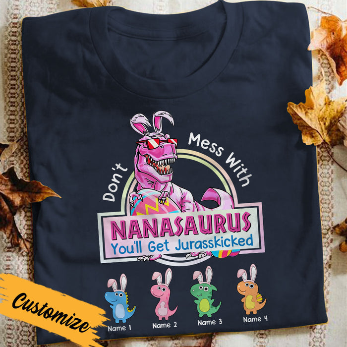 Personalized Easter Grandma Dinosaur T Shirt FB242 24O36 1