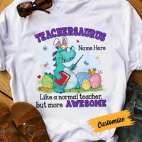 Personalized Easter Teacher Dinosaur T Shirt FB253 24O57 thumb 1