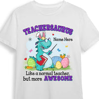 Personalized Easter Teacher Dinosaur T Shirt FB253 24O57 thumb 1