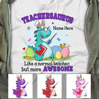 Personalized Easter Teacher Dinosaur T Shirt FB253 24O57 thumb 1