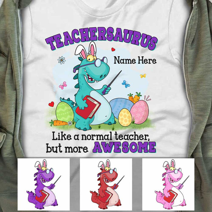 Personalized Easter Teacher Dinosaur T Shirt FB253 24O57 1