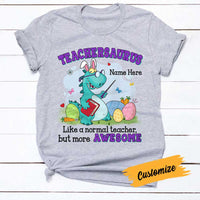 Personalized Easter Teacher Dinosaur T Shirt FB253 24O57 thumb 1