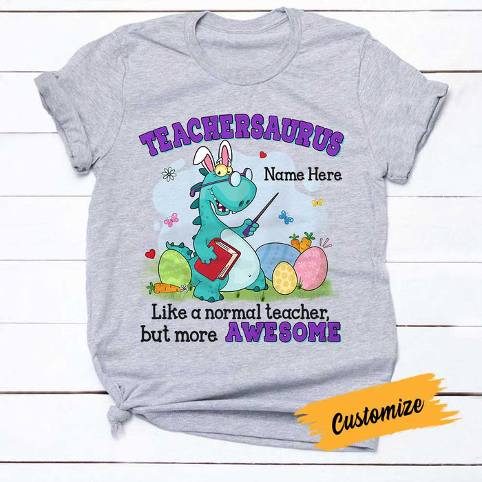 Personalized Easter Teacher Dinosaur T Shirt FB253 24O57 1