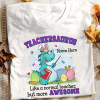Personalized Easter Teacher Dinosaur T Shirt FB253 24O57 thumb 1