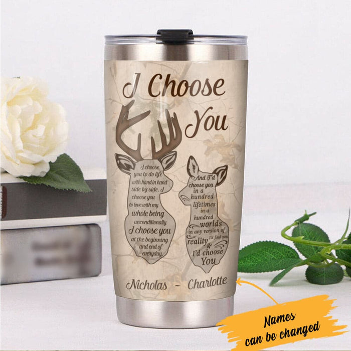 Personalized Hunting Husband Wife Steel Tumbler JN213 85O57 1
