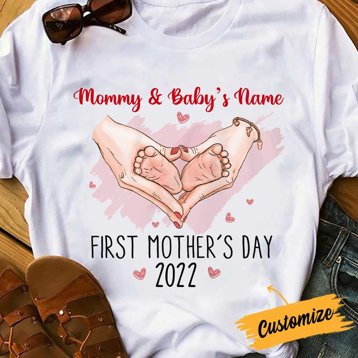 Personalized First Mother Day Mom Grandma T Shirt MR11 30O34 1